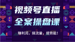 视频号直播全案操盘课：赚利润，搞流量，提势能！（16节课）-副业淘金网