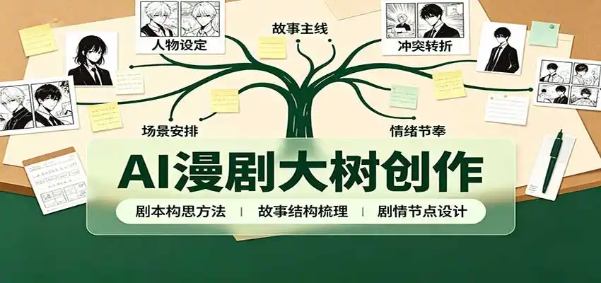 AI漫剧大树创作：剧本构思课程讲解，软件插件配置，配套工具资料完整梳理-副业淘金网