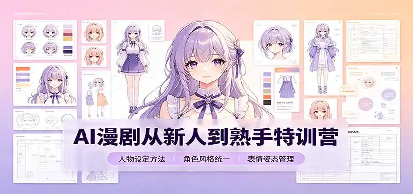 AI漫剧从新人到熟手特训营：剧本分镜创作，提示词模板，人物设定与工具资源-副业淘金网