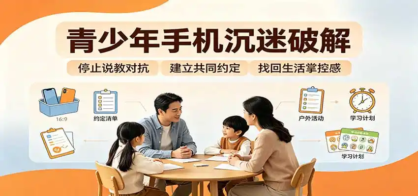 青少年手机沉迷破解：跳出管控说教思维，六步法引导孩子夺回注意力掌控权-副业淘金网
