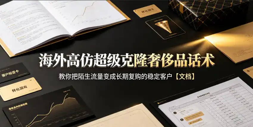 海外高仿超级克隆奢侈品话术，教你把陌生流量变成长期复购的稳定客户【文档】-副业淘金网