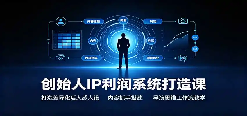 创始人IP利润系统打造课：打造差异化活人感人设，内容抓手搭建，导演思维工作流教学-副业淘金网