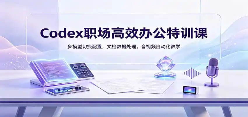Codex职场高效办公特训课：多模型切换配置，文档数据处理，音视频自动化教学-副业淘金网
