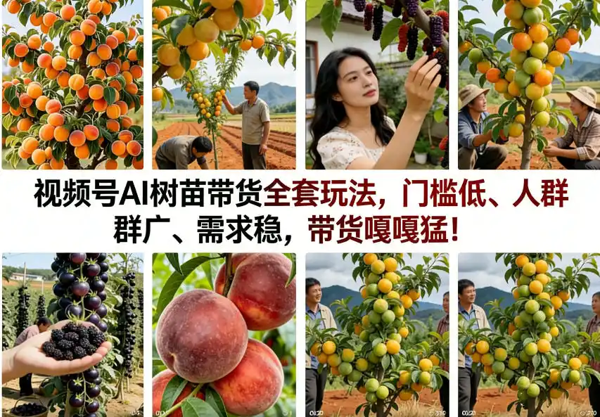 视频号AI树苗带货全套玩法，门槛低、人群广、需求稳，带货嘎嘎猛！(更新0908)-副业淘金网