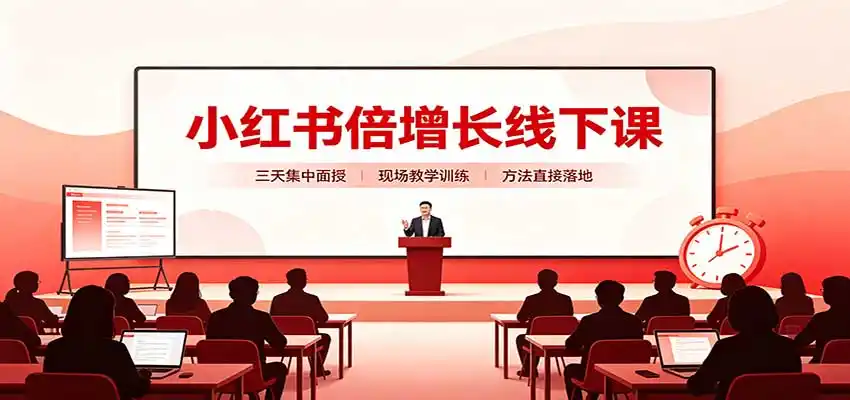 小红书倍增长线下课：三天集中面授，拆解选品、素材制作与起号全链路-副业淘金网