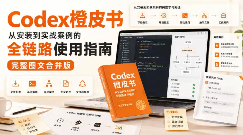 Codex橙皮书，从安装到实战案例的全链路使用指南，完整图文合并版-副业淘金网