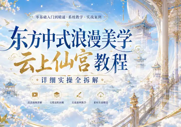 东方中式浪漫美学云上仙宫教程，详细实操全拆解-副业淘金网
