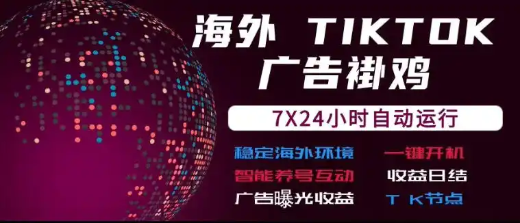 海外TikTok挂G流量变现，7X24自动运行，广告曝光收益，收益日结【揭秘】-副业淘金网