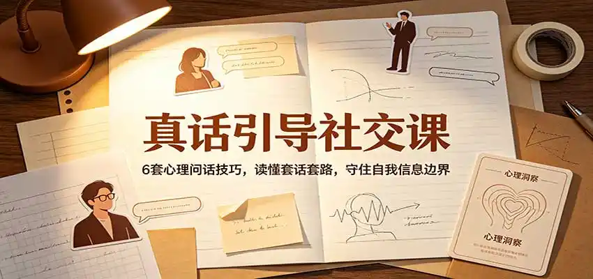 真话引导社交课：6套心理问话技巧，读懂套话套路，守住自我信息边界-副业淘金网