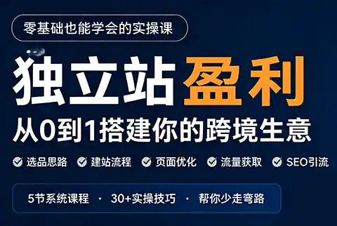 刘老师·5节课跑通独立站盈利全流程-副业淘金网