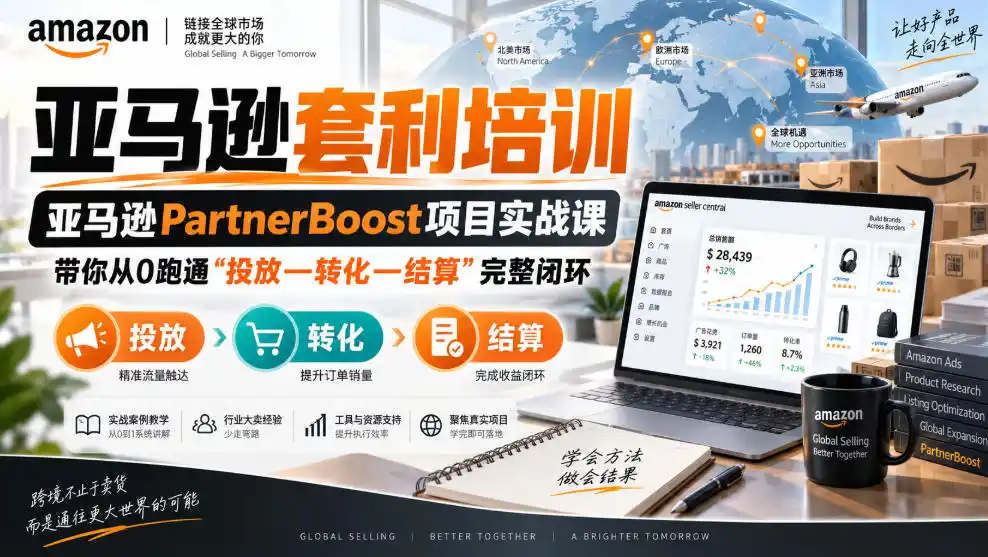 lead菌·亚马逊套利培训，亚马逊partnerboost项目实战课，带你从0跑通”投放—转化—结算”完整闭环-副业淘金网
