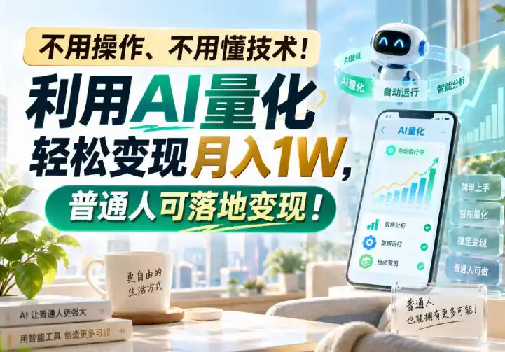 不用操作、不用懂技术！利用AI量化轻松变现月入1W，普通人可落地变现！【揭秘】-副业淘金网