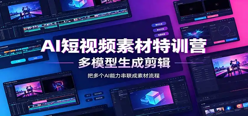 AI短视频素材特训营：Codex本地部署实操，多模型生成剪辑，爆量素材挖掘教学-副业淘金网