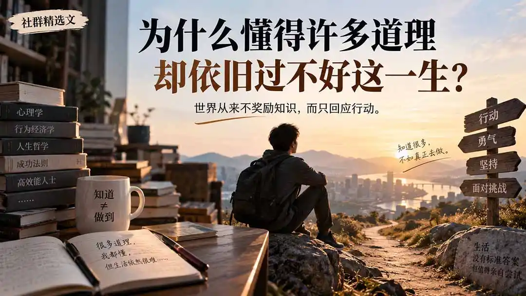社群精选文：为什么懂得许多道理却依旧过不好这一生？-副业淘金网