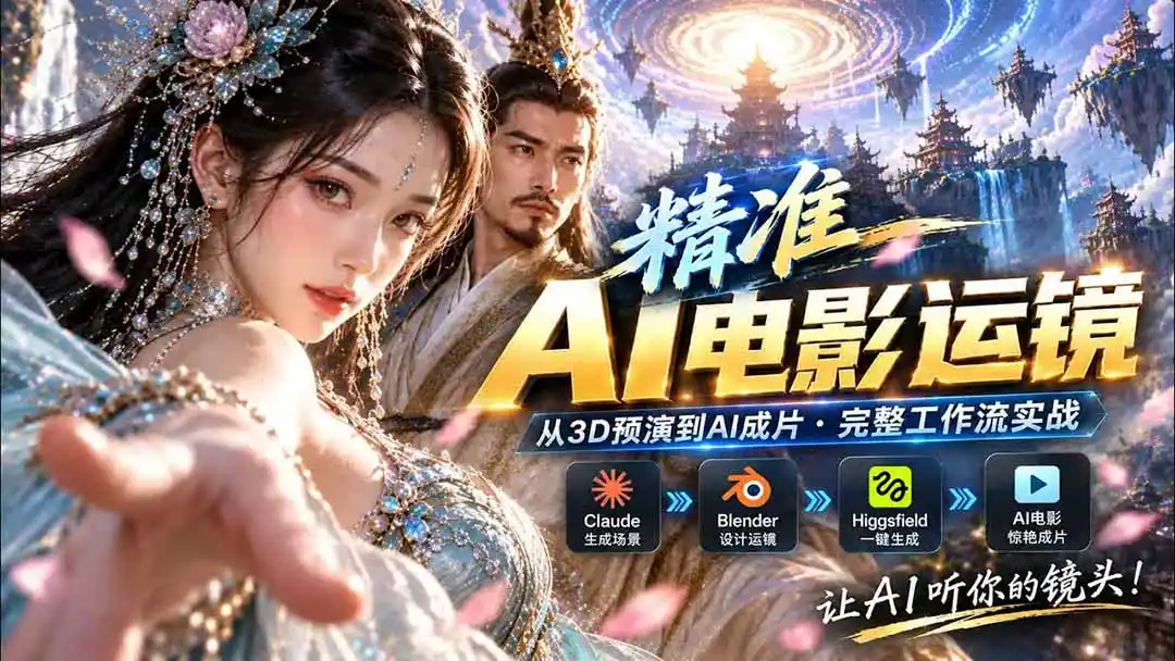 AI视频终于能精准运镜了！Claude + Blender + Higgsfield 免费插件实测-副业淘金网