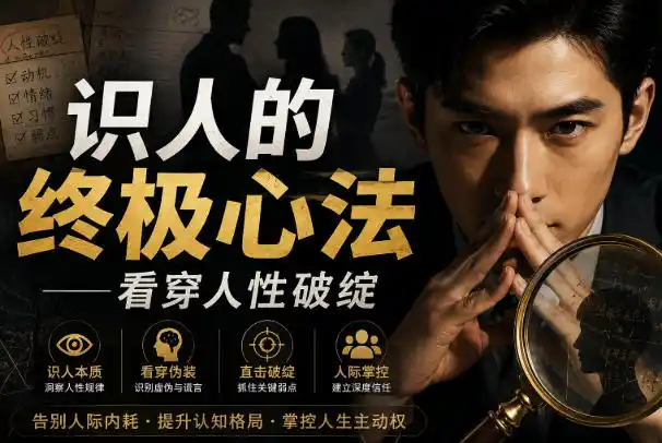 付费文章：识人的终极心法——看穿人性破绽-副业淘金网