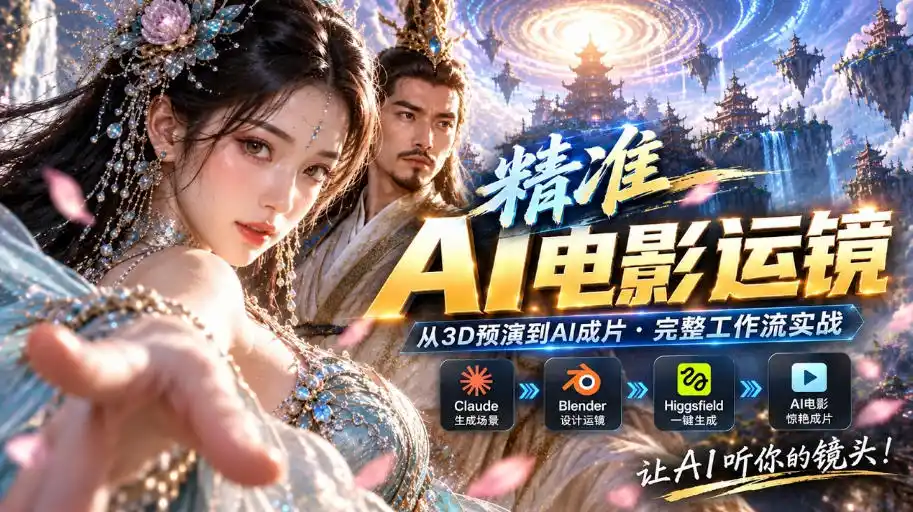 AI视频终于能精准运镜了！Claude+Blender+Higgsfield免费插件实测-副业淘金网