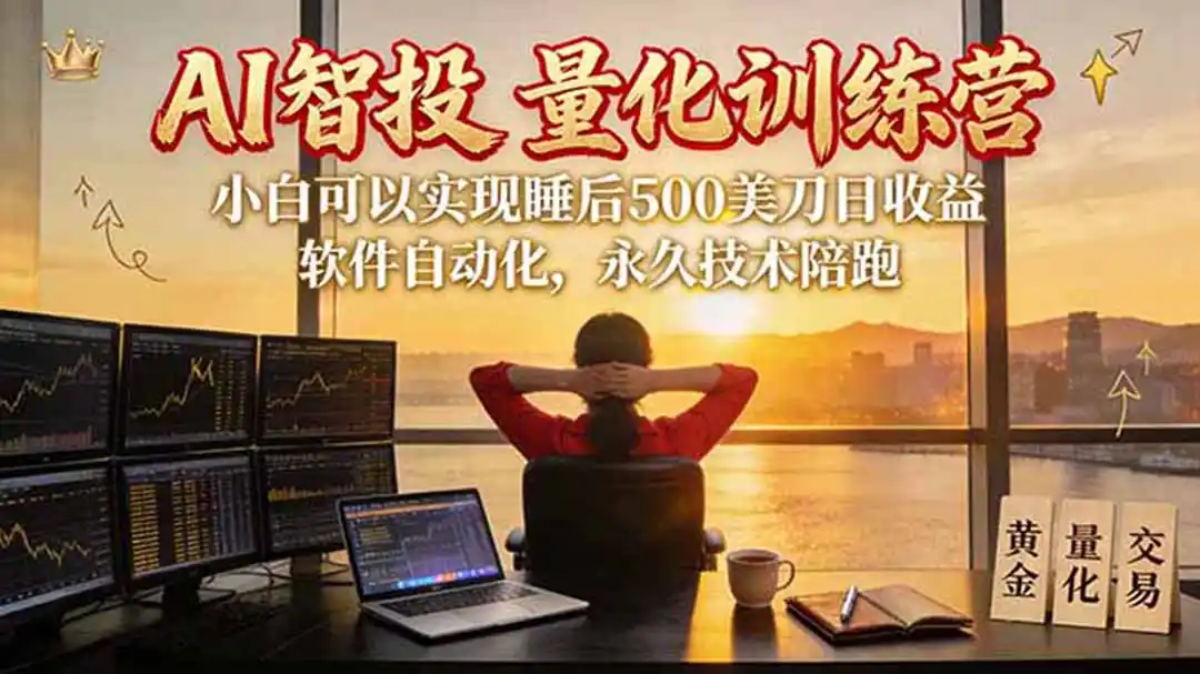 AI智投EA量化训练营【第三期】，多策略智投+防爆技术+趋势分析 ，轻松上手，矩阵放大，长期稳定。-副业淘金网