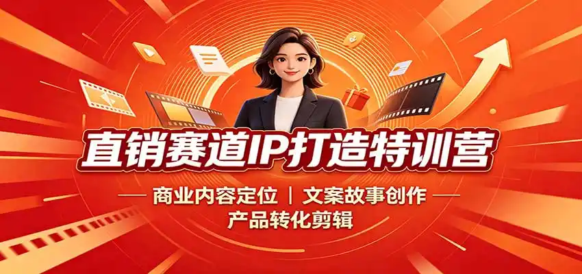 直销赛道IP打造特训营：商业内容定位，文案故事创作，产品转化剪辑-副业淘金网