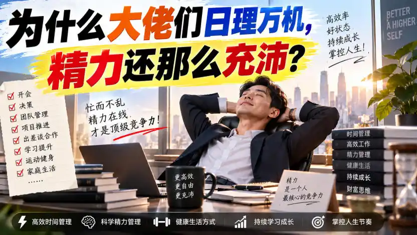 付费文章：为什么大佬们日理万机，精力还那么充沛？-副业淘金网