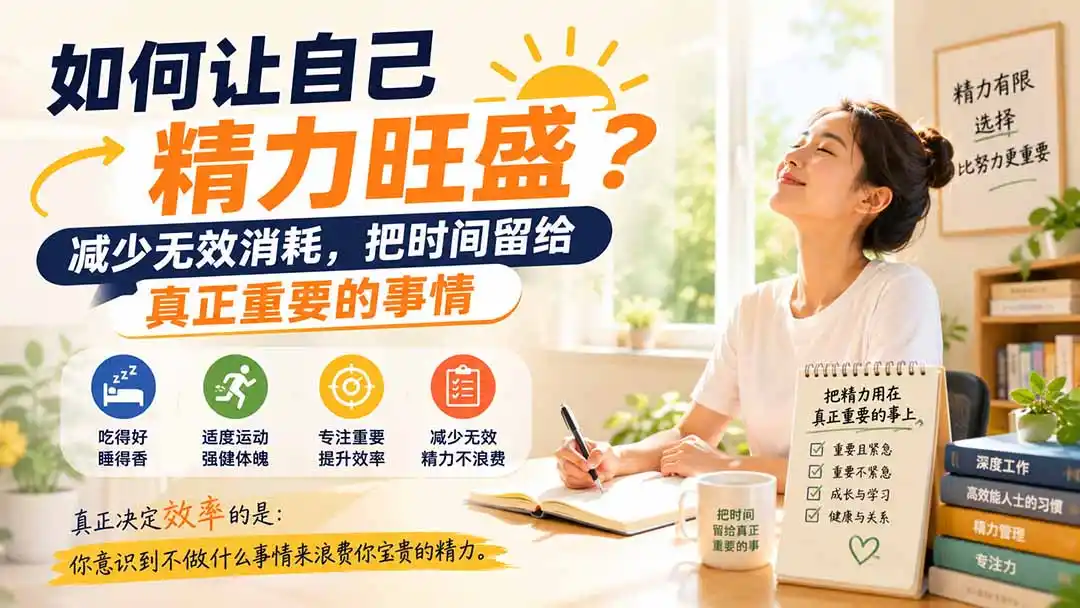 付费文章：如何让自己精力旺盛？减少无效消耗，把时间留给真正重要的事情-副业淘金网