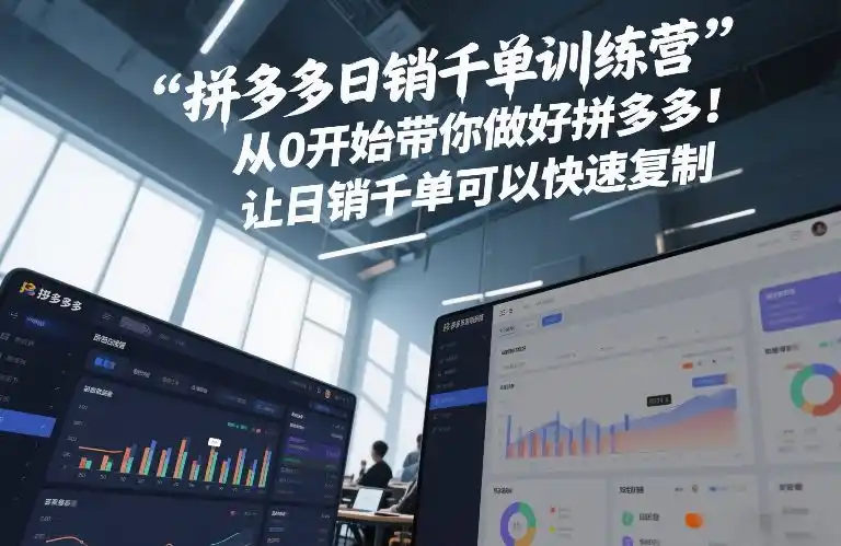 拼多多日销千单训练营，从0开始带你做好拼多多，让日销千单可以快速复制(更新26年8月)-副业淘金网